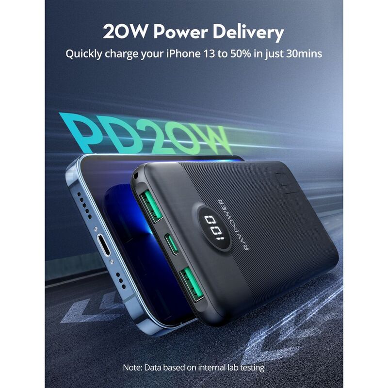 PD Pioneer 10000Mah 20W 3-Port Power Bank - Black JAZEERATALAHLAM