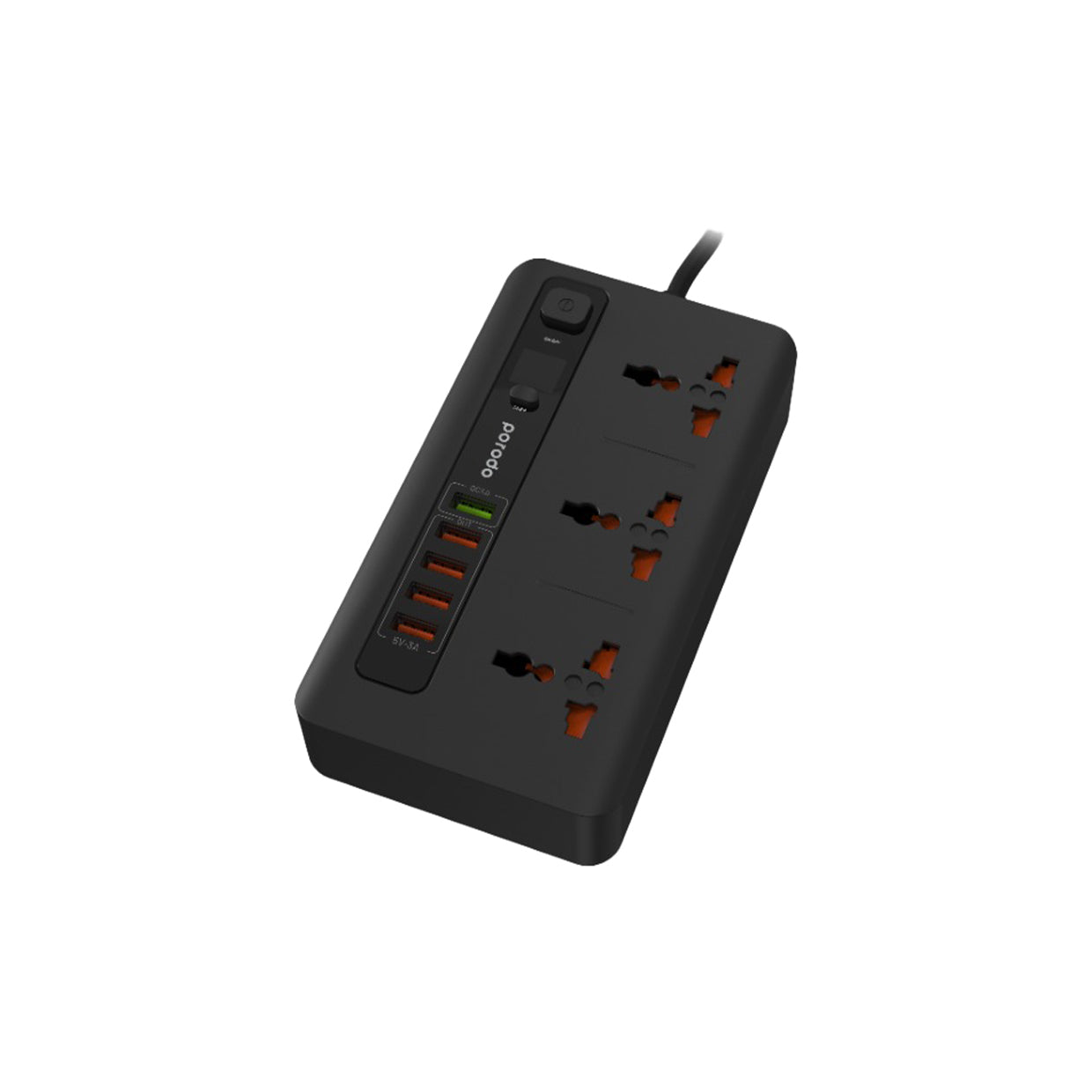 Universal Power Hub with Power Socket Strip, 4 USB Port 1 Quick Charge with 3 Universal Power Sockets JAZEERATALAHLAM