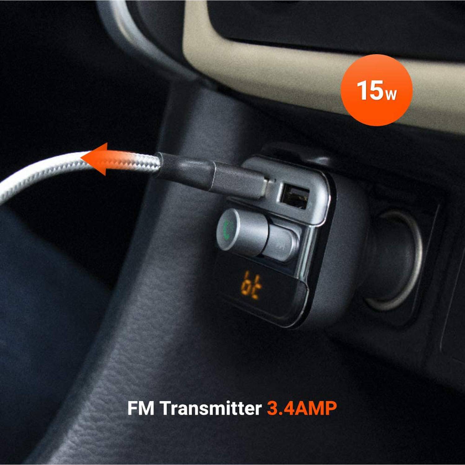 Bluetooth FM Transmitter FMBT17 Micro SD Card Slot & Microphone - Black JAZEERATALAHLAM