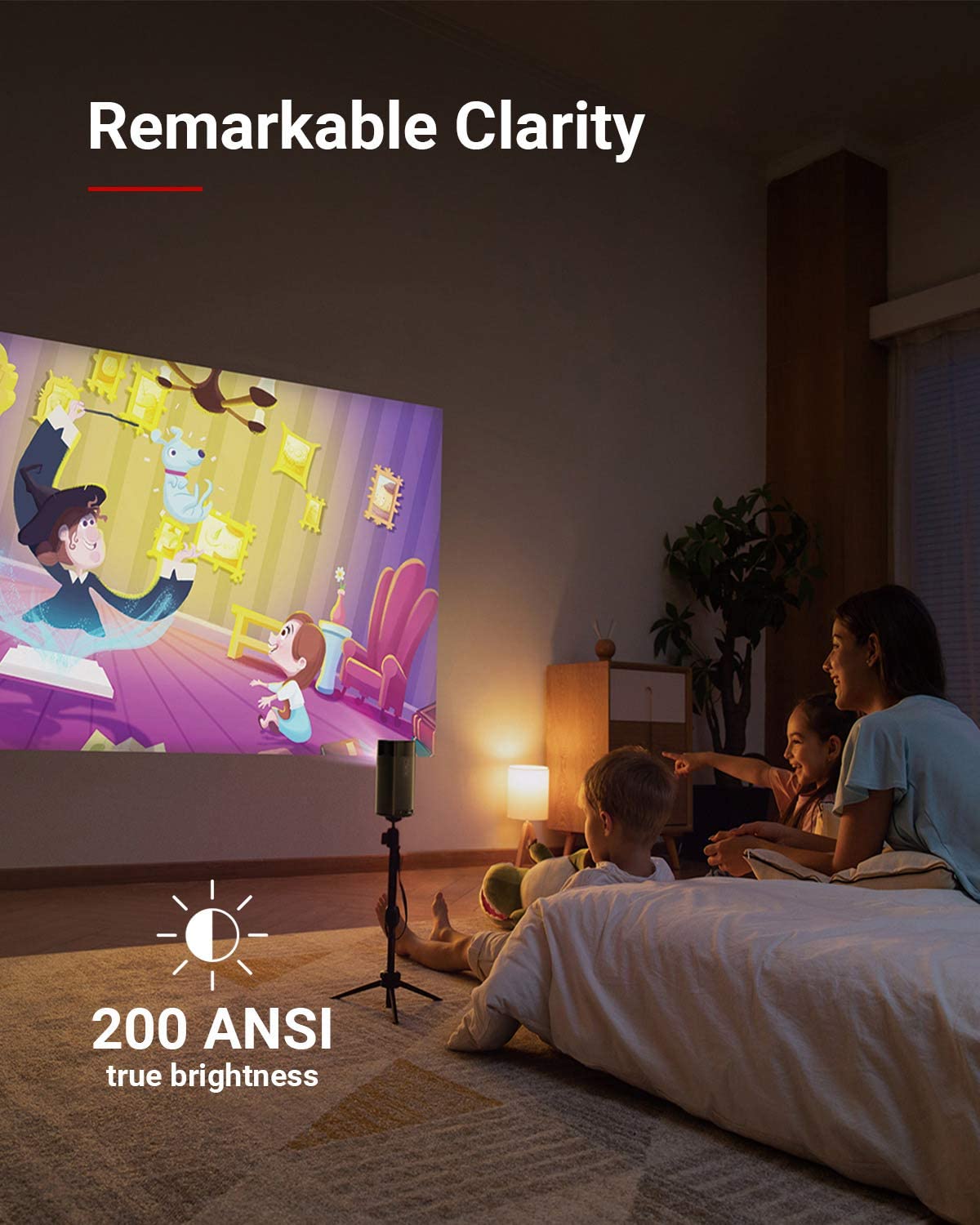 Anker Nebula Apollo, Wi-Fi Mini Projector, 200 ANSI Lumen Portable Projector, 6W Speaker, Movie Projector, 100 Inch Picture, 4-Hour Video Playtime, Outdoor Projector—Watch Anywhere JAZEERATALAHLAM