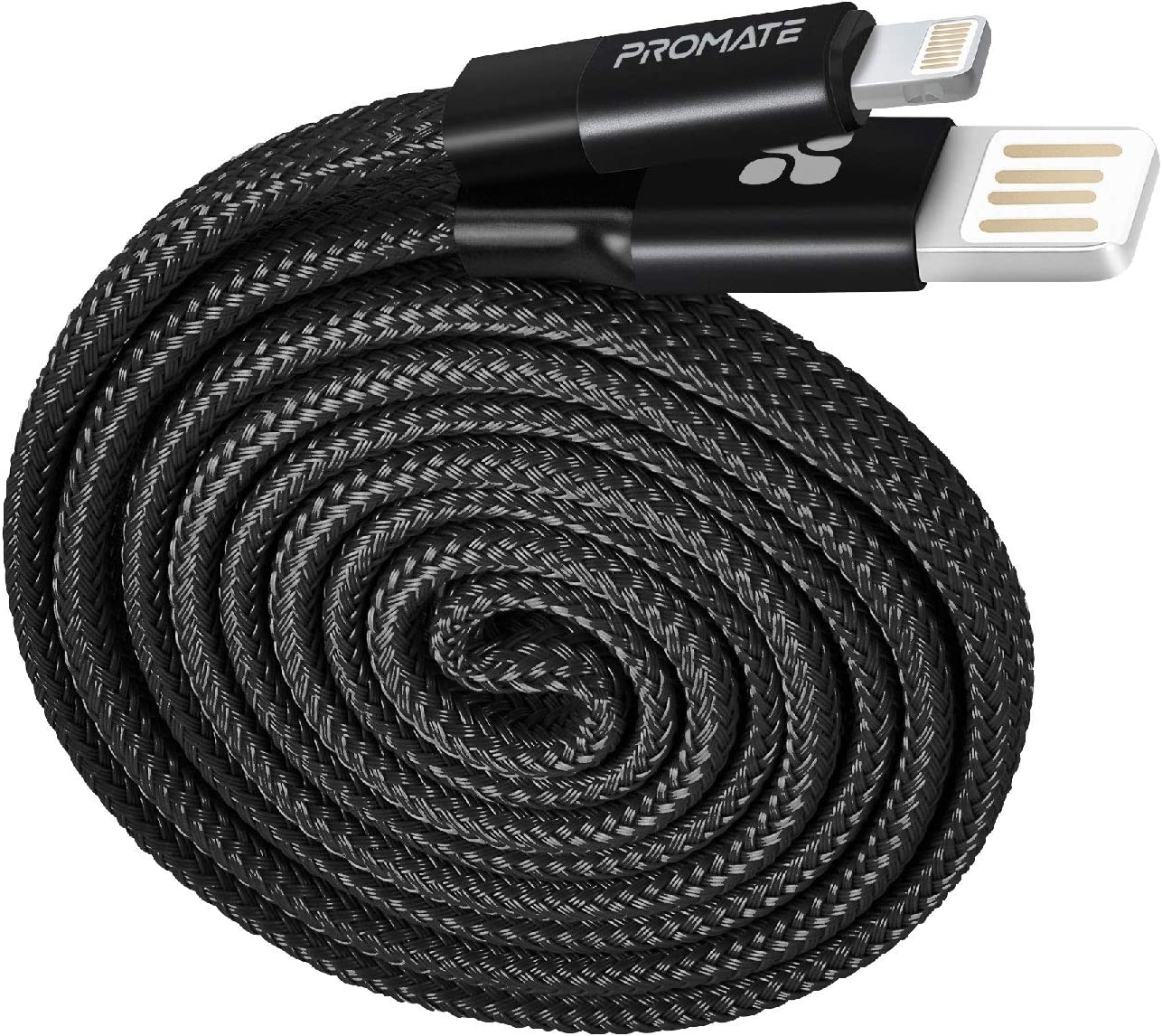 Promate Auto-Rolling Lightning Cable, Durable Aluminium Alloy Auto-Rolling Reversible USB-A to Lighting Cable with 2A Fast Charge and Sync 1.2m Cord for All Apple Lightning Devices, Coiline-i (Gold) JAZEERATALAHLAM