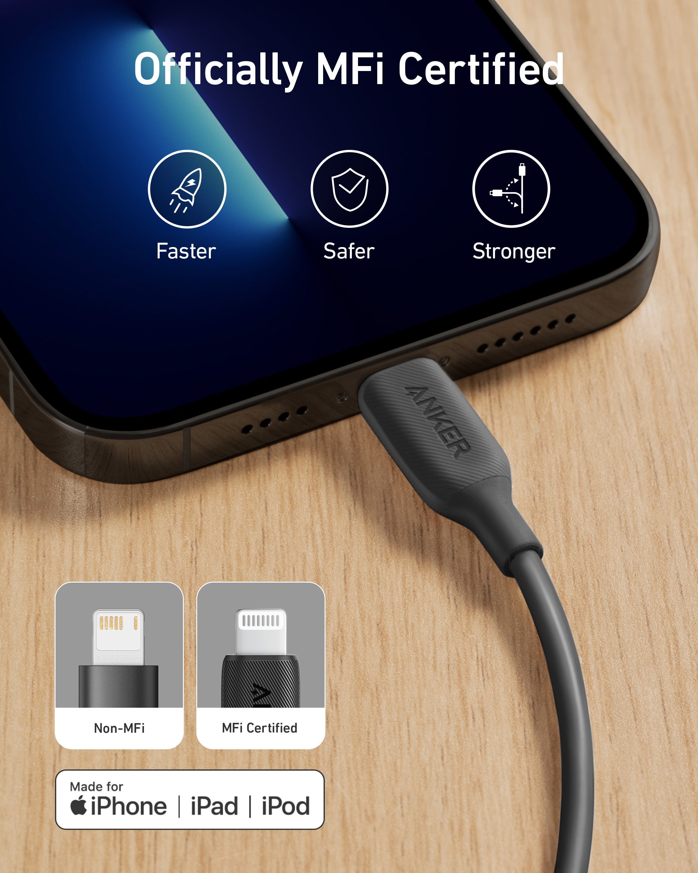 Anker 541 USB-A to Lightning Cable(10ft / 3m) JAZEERATALAHLAM