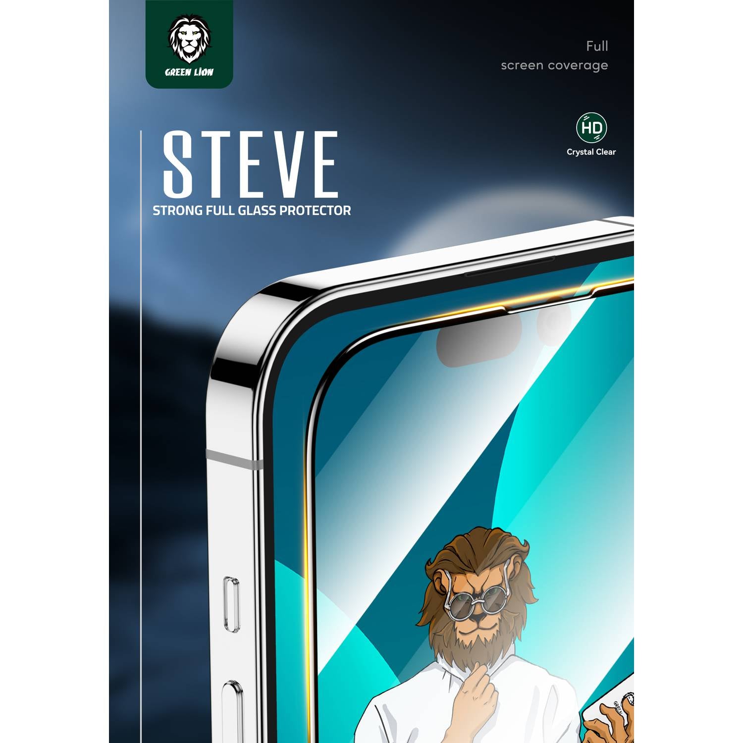 Green 9H Steve Glass Strong Full Screen Protector iPhone 14 Pro Max Compatibility - Clear JAZEERATALAHLAM