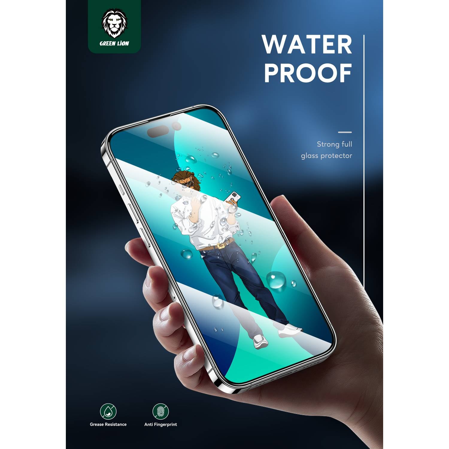 Green 9H Steve Glass Strong Full Screen Protector iPhone 14 Pro Max Compatibility - Clear JAZEERATALAHLAM