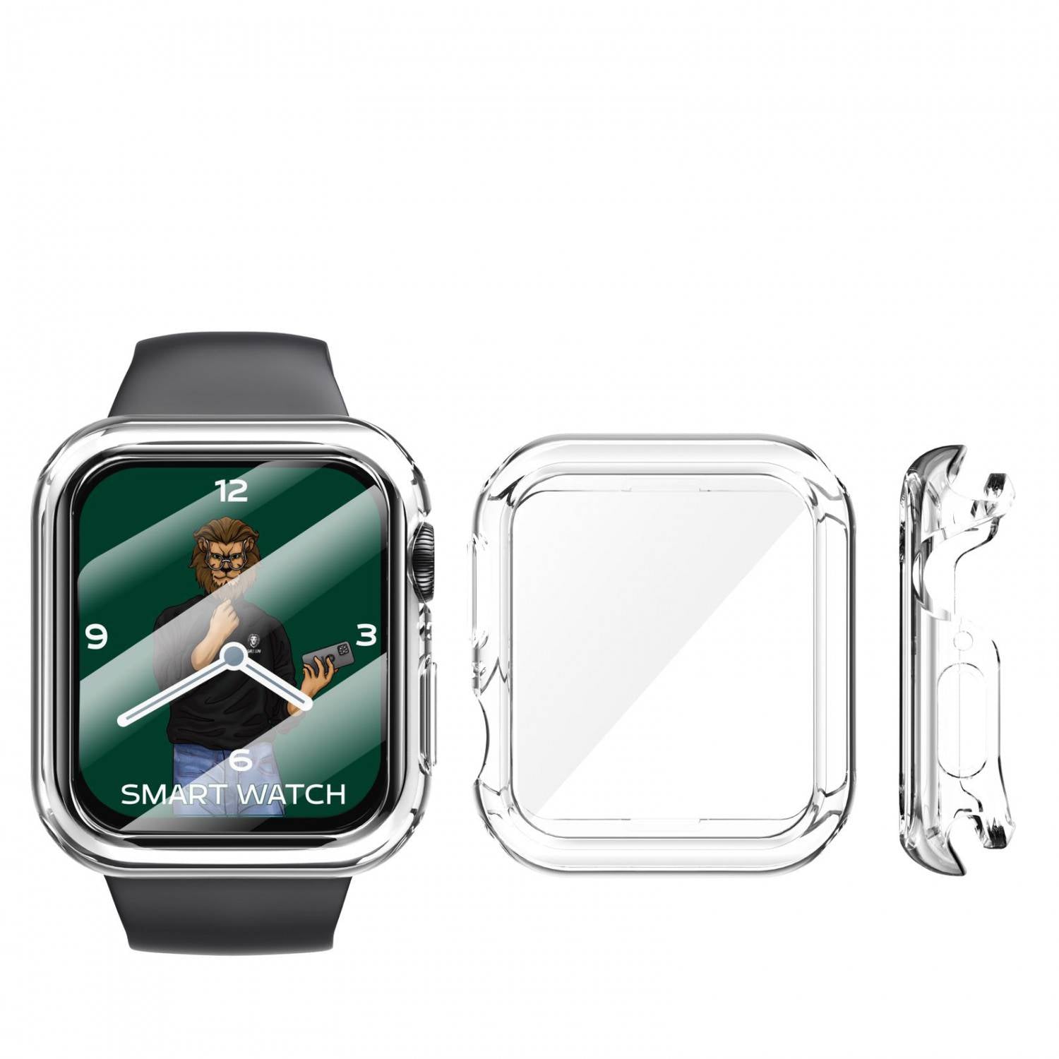 Green Lion Guard Plus PC Watch Case for Apple Watch 41mm - Transparent JAZEERATALAHLAM