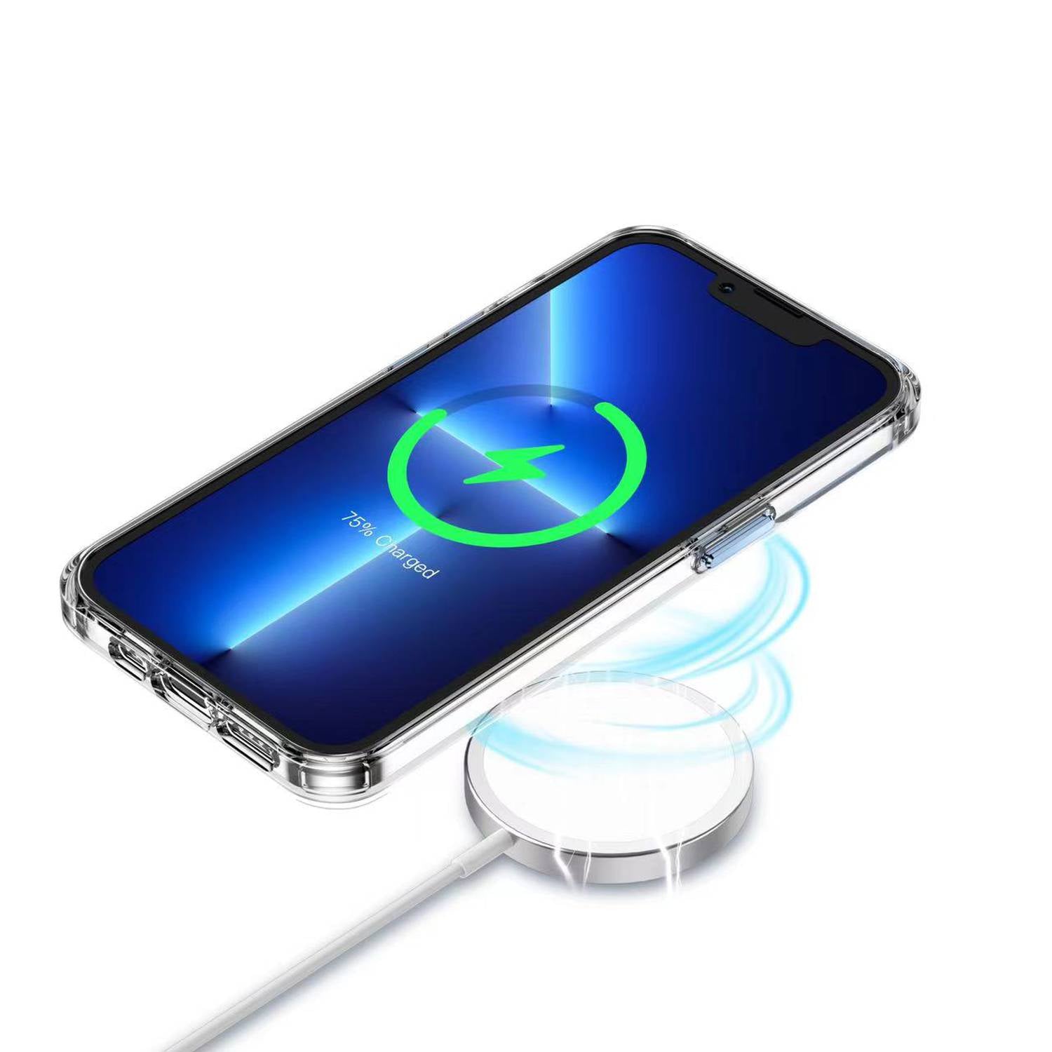 Green Lion Rainbow Magsafe for iPhone 14 Pro , magnetic and metal suction, High transparent - Blue JAZEERATALAHLAM