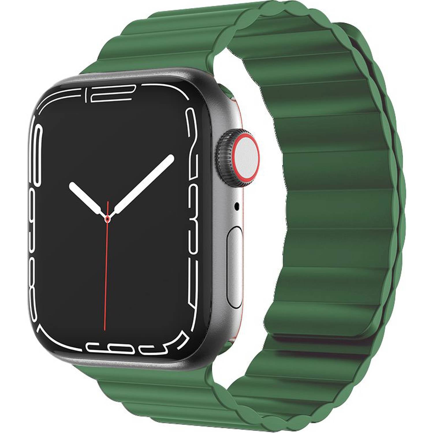 Green Lion Silicone Magnetic Watch Band, Compatible with Apple Watch 44/45MM - Green JAZEERATALAHLAM