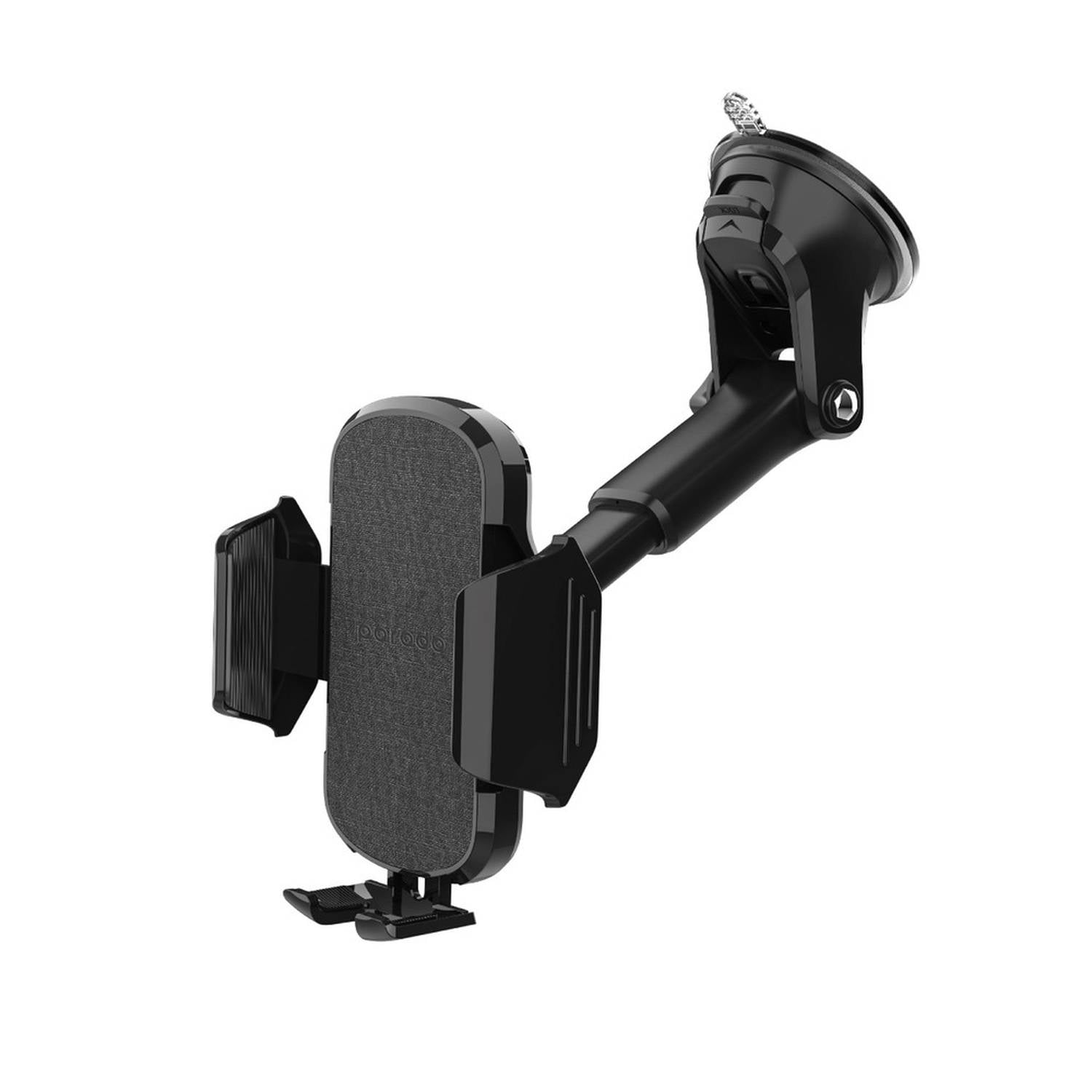 Porodo PD-RVCMDS-BK 360 Rotatable Car Mount With Double Lock System, Extended Neck, Easy Release - Black JAZEERATALAHLAM