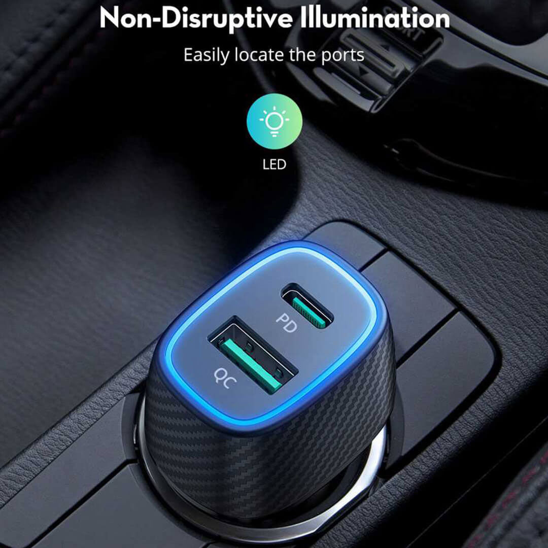 RAVPower PD Pioneer 48W 2-Port USB Car Charger  – Black JAZEERATALAHLAM